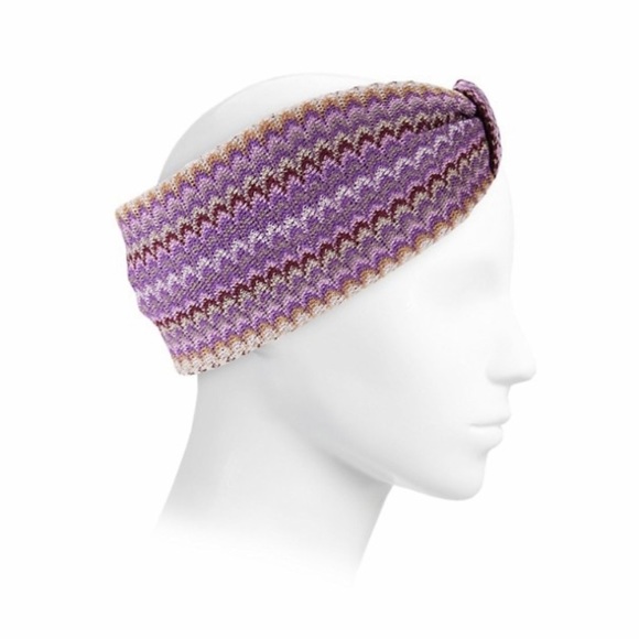 💕x2HP💕Missoni zig zag chevron purple knit headband - Picture 4 of 8